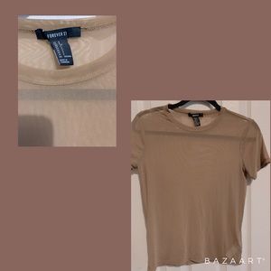 Mesh tan t-shirt